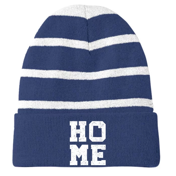 Utah Usa State Map Home Pride Striped Beanie with Solid Band