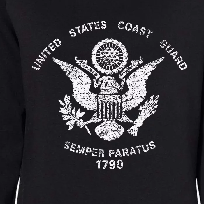 Us United States Coast Guard Uscg Eagle Flag Womens California Wash Sweatshirt