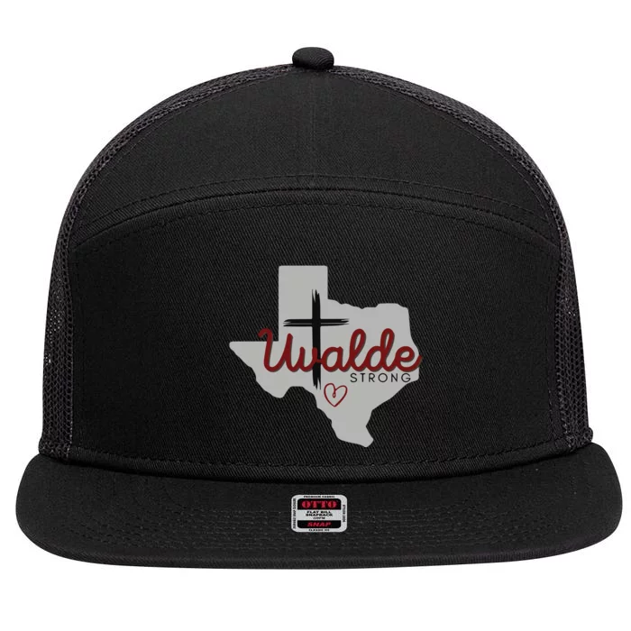 Uvalde Uvalde Strong Pray For Uvalde 7 Panel Mesh Trucker Snapback Hat