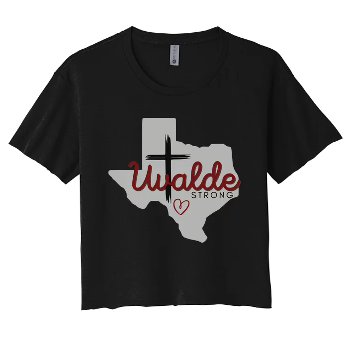 Uvalde Uvalde Strong Pray For Uvalde Women's Crop Top Tee