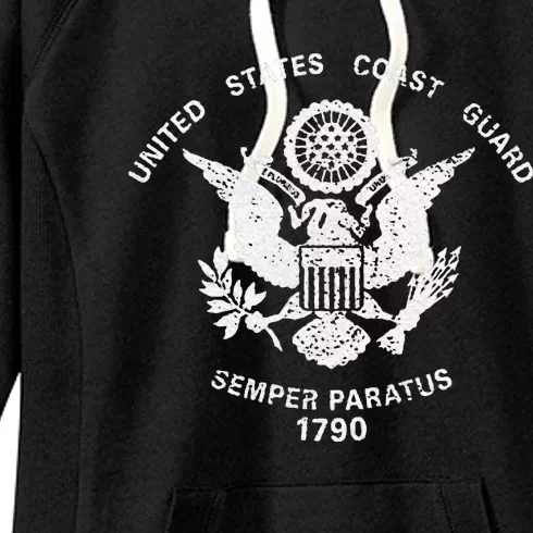 Us United States Coast Guard Uscg Eagle Flag Women's Fleece Hoodie