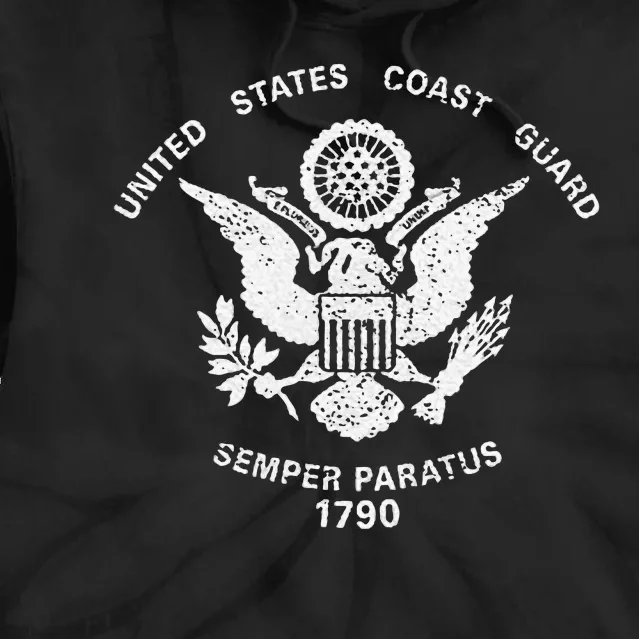 Us United States Coast Guard Uscg Eagle Flag Tie Dye Hoodie