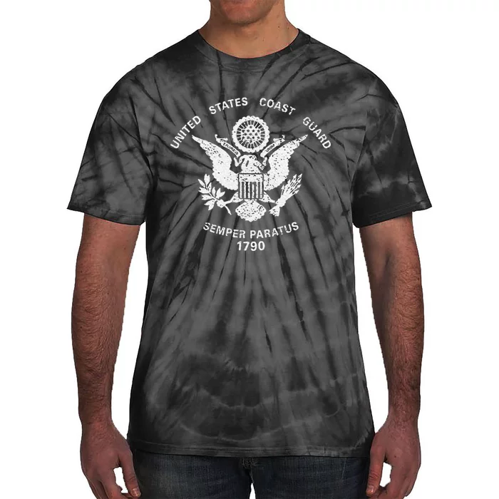 Us United States Coast Guard Uscg Eagle Flag Tie-Dye T-Shirt