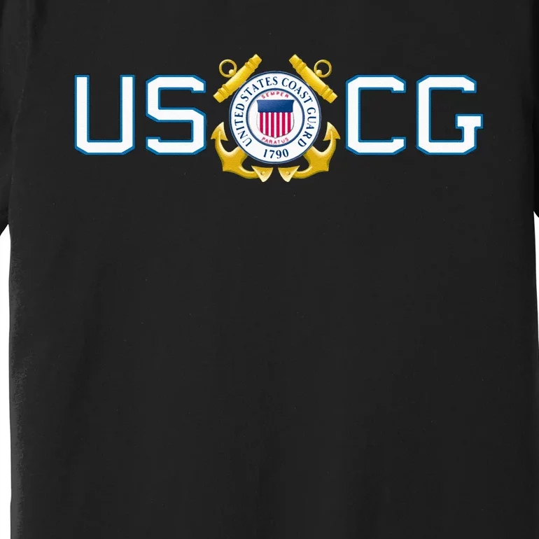 US UNITED STATES COAST GUARD USCG ANCHOR EMBLEM SEAL LOGO Premium T-Shirt