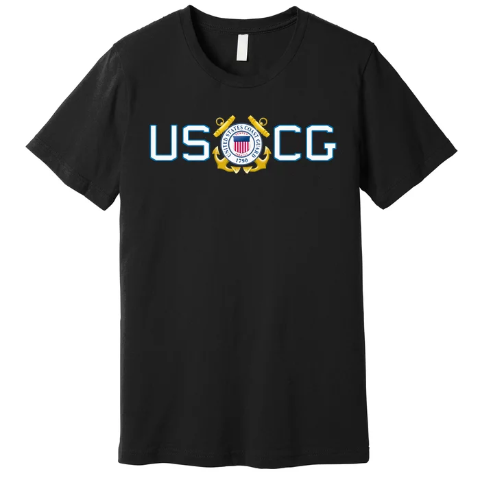 US UNITED STATES COAST GUARD USCG ANCHOR EMBLEM SEAL LOGO Premium T-Shirt