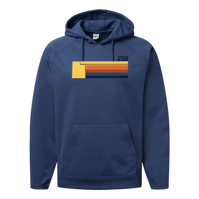 Retro Vintage Utah Performance Fleece Hoodie