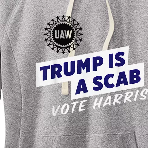 Uaw Union Trump Is A Scab Vote Kamala Harris Funny Uaw Red Women's Fleece Hoodie