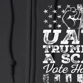 Uaw Union Trump Is A Scab Vote Kamala Harris Funny Uaw Red Full Zip Hoodie