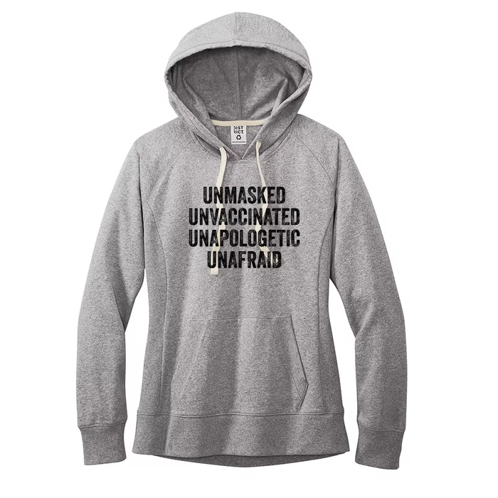 Unmasked Unvaccinated Unapologetic Unafraid Women's Fleece Hoodie