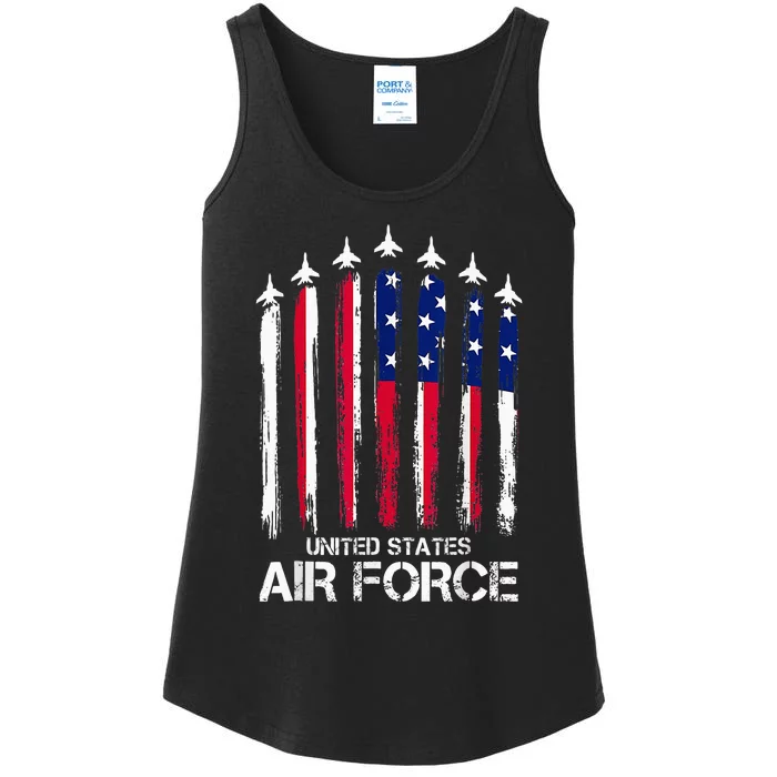 Us Veterans American Flag 4th Of July Patriotic Ladies Essential Tank