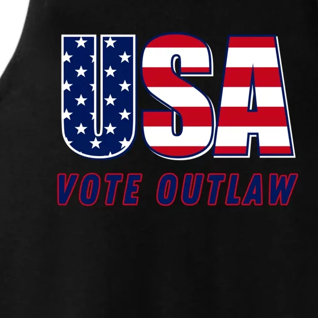 Usa Vote Convicted Felon Outlaw Pro Trump 4th Of July Gift Ladies Tri-Blend Wicking Tank