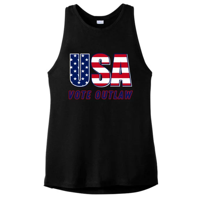 Usa Vote Convicted Felon Outlaw Pro Trump 4th Of July Gift Ladies Tri-Blend Wicking Tank