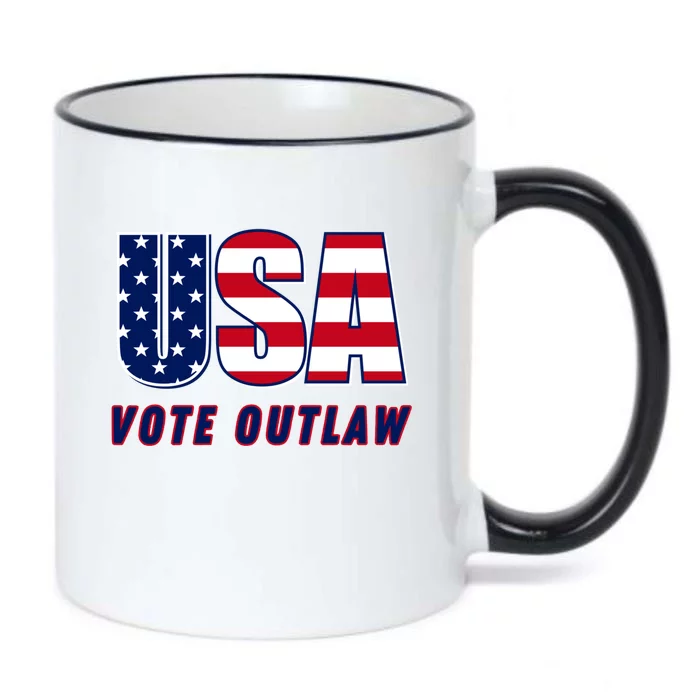 Usa Vote Convicted Felon Outlaw Pro Trump 4th Of July Gift Black Color Changing Mug