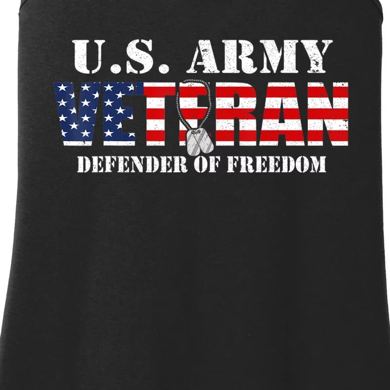 US Veteran Defender of Freedom Veterans Day Ladies Essential Tank