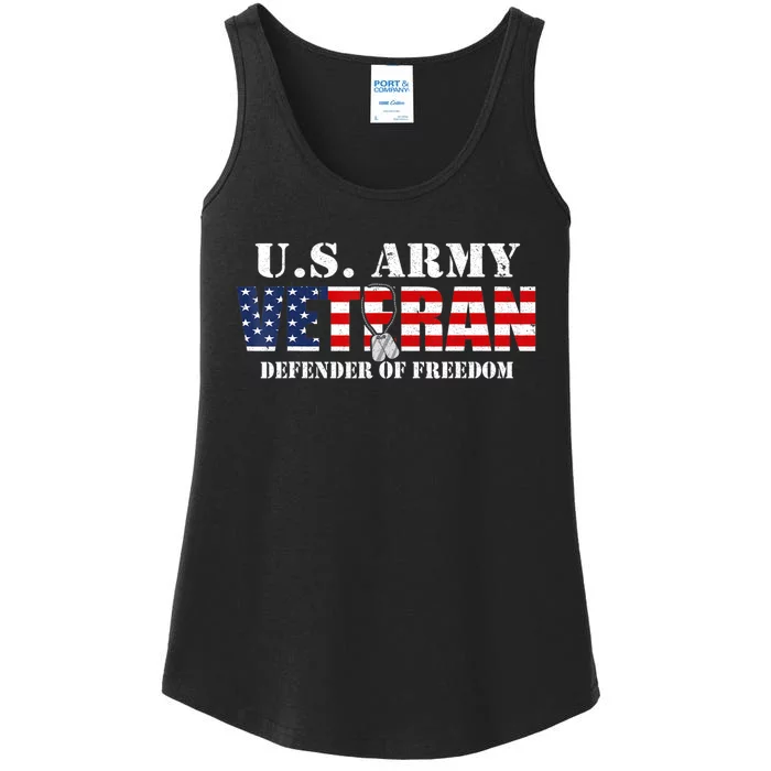 US Veteran Defender of Freedom Veterans Day Ladies Essential Tank