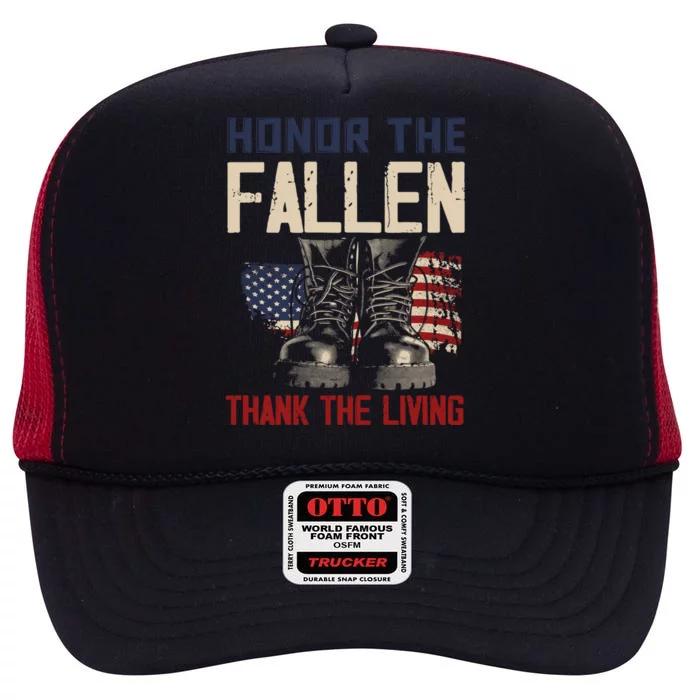 Usa Veterans Day Memorial Day Honor The Fallen Gift High Crown Mesh Trucker Hat