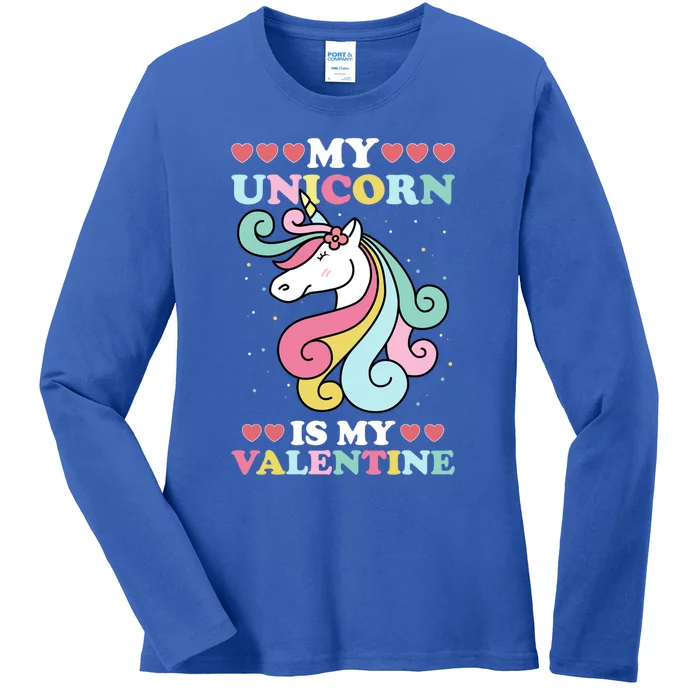 Unicorn Valentines Day Funny Gift Cute Magicfunny Giftal Fantasy Funny Gift Ladies Long Sleeve Shirt