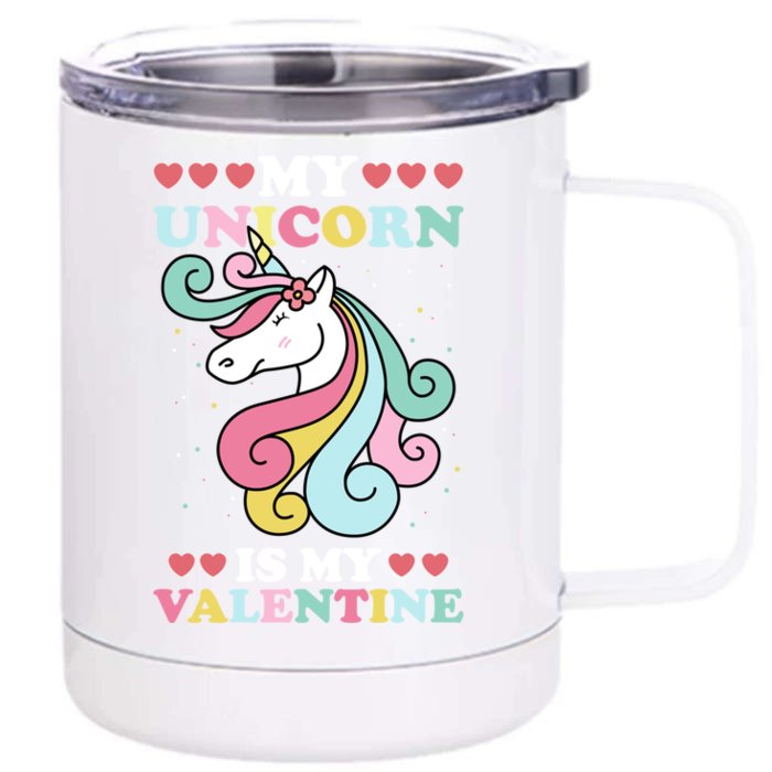 Unicorn Valentines Day Funny Gift Cute Magicfunny Giftal Fantasy Funny Gift Front & Back 12oz Stainless Steel Tumbler Cup