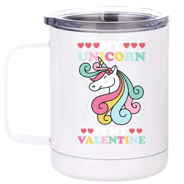 Unicorn Valentines Day Funny Gift Cute Magicfunny Giftal Fantasy Funny Gift Front & Back 12oz Stainless Steel Tumbler Cup