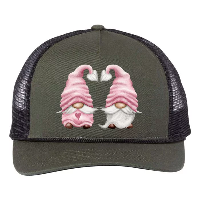 Unique Valentines Day Gnome Aesthetic Retro Rope Trucker Hat Cap