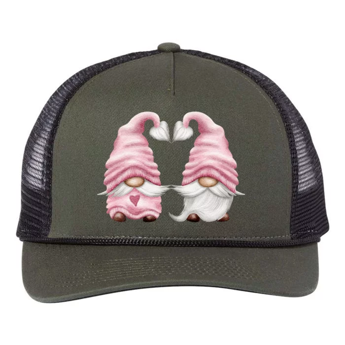 Unique Valentines Day Gnome Aesthetic Gift Cute Love Gift Retro Rope Trucker Hat Cap