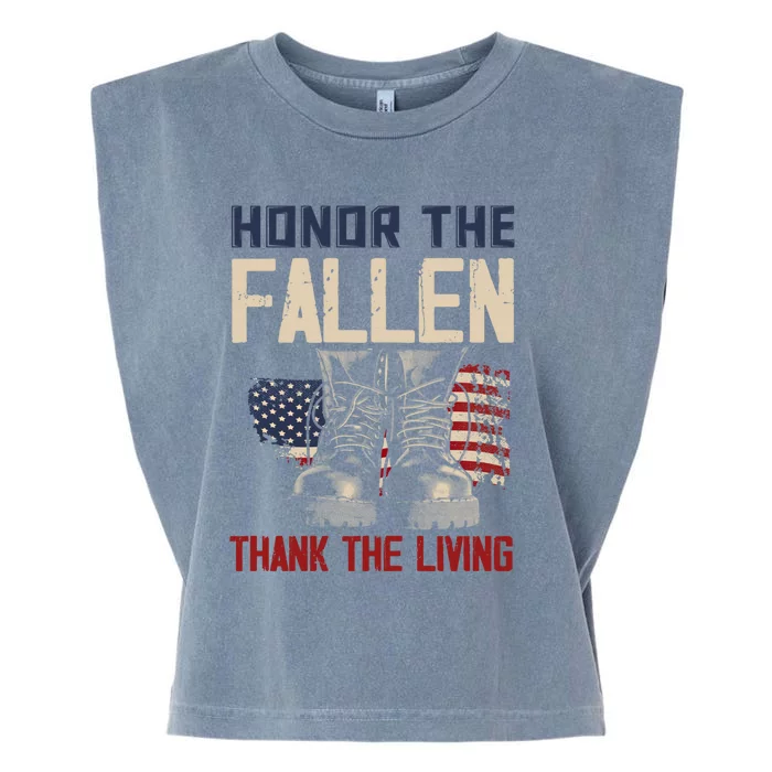 Usa Veterans Day Memorial Day Honor The Fallen Gift Garment-Dyed Women's Muscle Tee