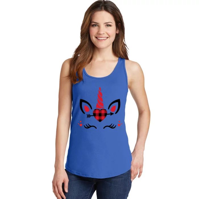 Unicorn Valentines Day Heart Gift Ladies Essential Tank