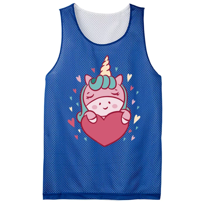 Unicorn Valentine's Day Heart Cute Cool Gift Mesh Reversible Basketball Jersey Tank