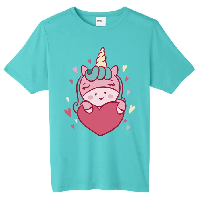 Unicorn Valentine's Day Heart Cute Cool Gift ChromaSoft Performance T-Shirt