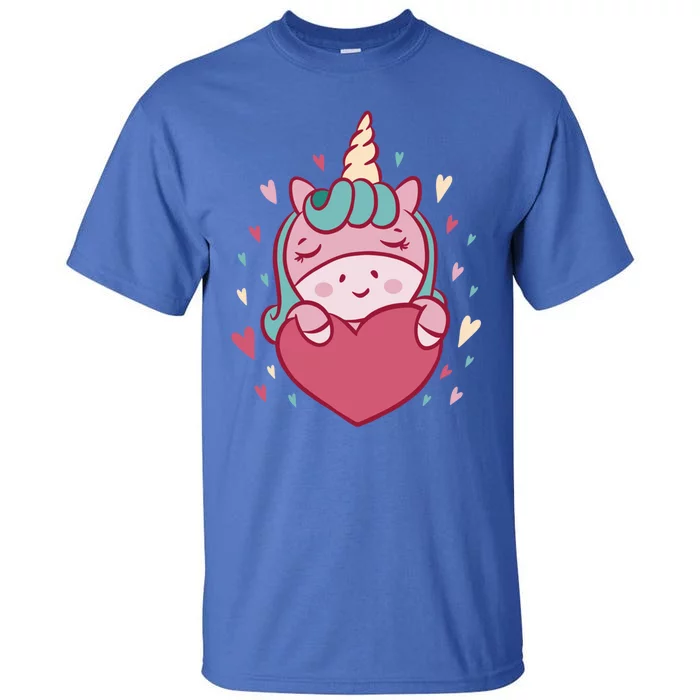 Unicorn Valentine's Day Heart Cute Gift Tall T-Shirt