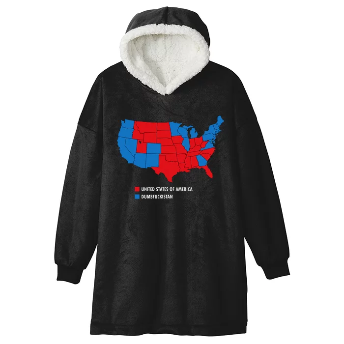 Usa V Dumbfuckistan Republicans 2020 Election Map Hooded Wearable Blanket