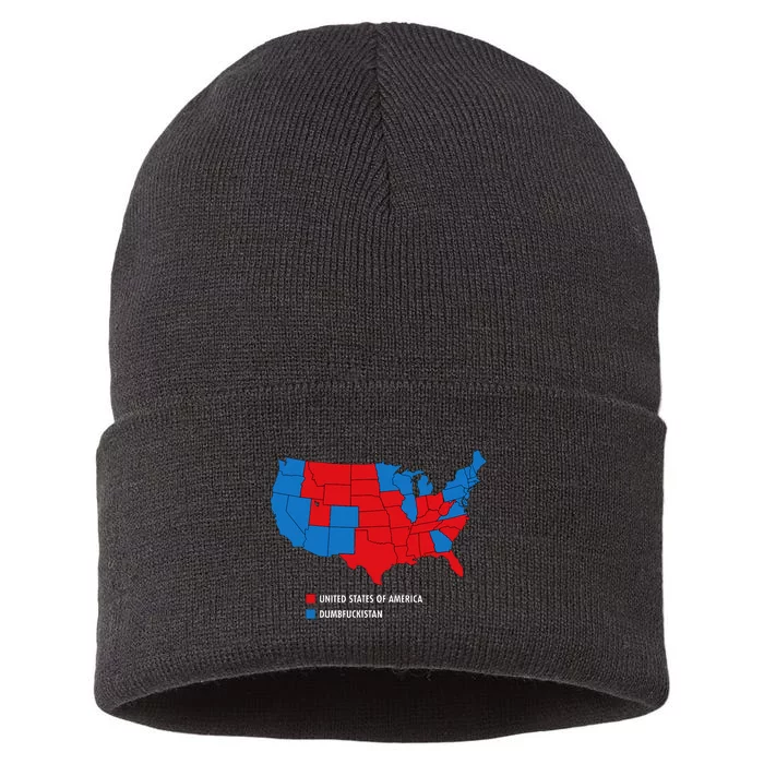 Usa V Dumbfuckistan Republicans 2020 Election Map Sustainable Knit Beanie