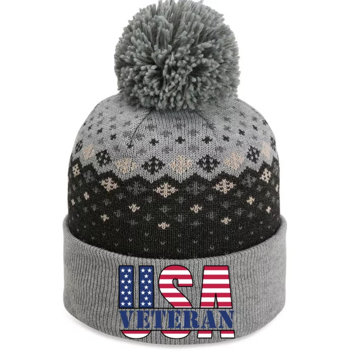 Usa Veteran Flag The Baniff Cuffed Pom Beanie