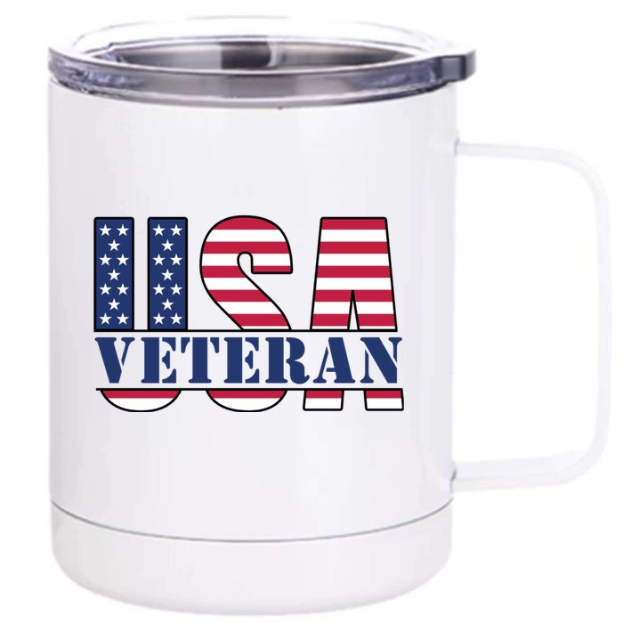 Usa Veteran Flag Front & Back 12oz Stainless Steel Tumbler Cup