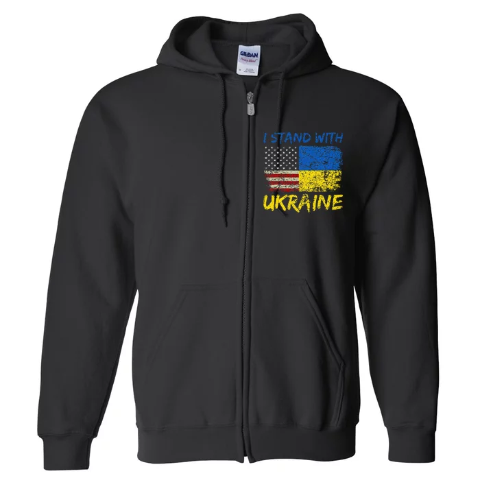 Ukraine Vintage Flag Ukrainian Lovers Ukraine Pride Full Zip Hoodie