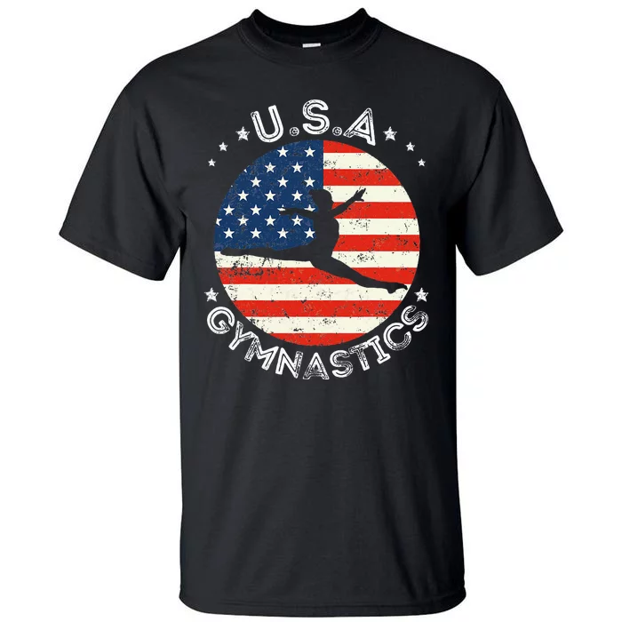 USA Vintage Gymnastics Team Retro Support USA Gymnast Tall T-Shirt