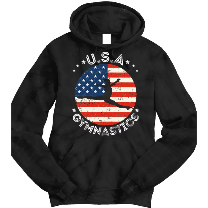 USA Vintage Gymnastics Team Retro Support USA Gymnast Tie Dye Hoodie