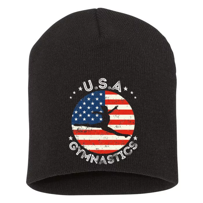 USA Vintage Gymnastics Team Retro Support USA Gymnast Short Acrylic Beanie