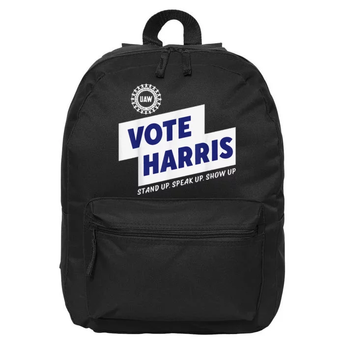 Uaw Vote Harris Stand Up Speak Up Show Up Trump Is A Scab 16 in Basic Backpack