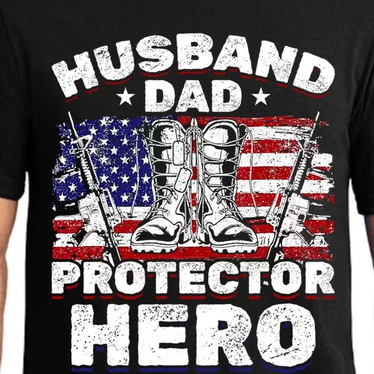 Us Veteran Husband Daddy Protector Hero Gift Pajama Set