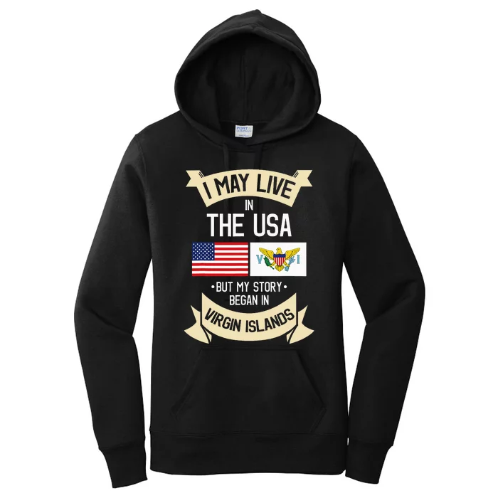 Us Virgin Islands Roots American Flag Usa Gifts Women's Pullover Hoodie