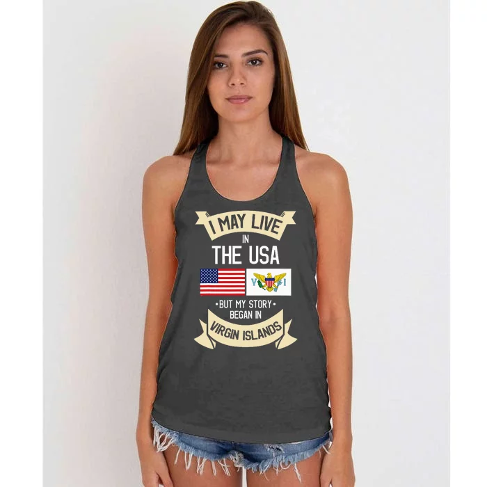 Us Virgin Islands Roots American Flag Usa Gifts Women's Knotted Racerback Tank