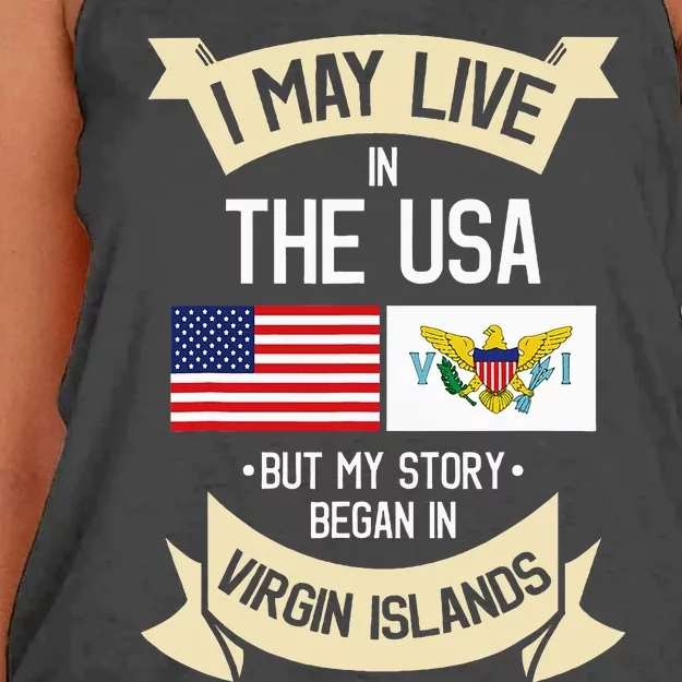 Us Virgin Islands Roots American Flag Usa Gifts Women's Knotted Racerback Tank