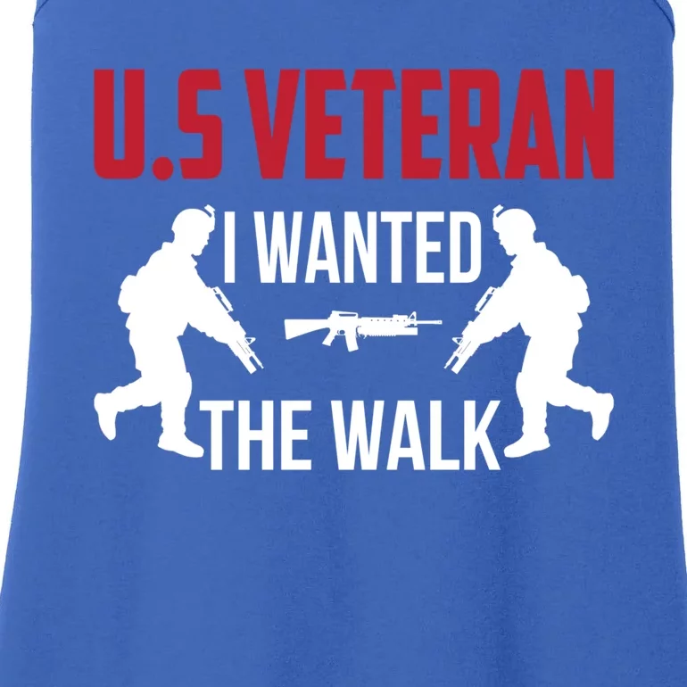 Us Veteran I Wanted The Walk Memorial Day 4th Of July Cute Gift Ladies Essential Tank