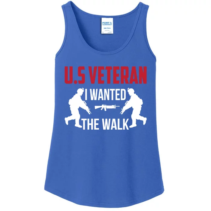 Us Veteran I Wanted The Walk Memorial Day 4th Of July Cute Gift Ladies Essential Tank