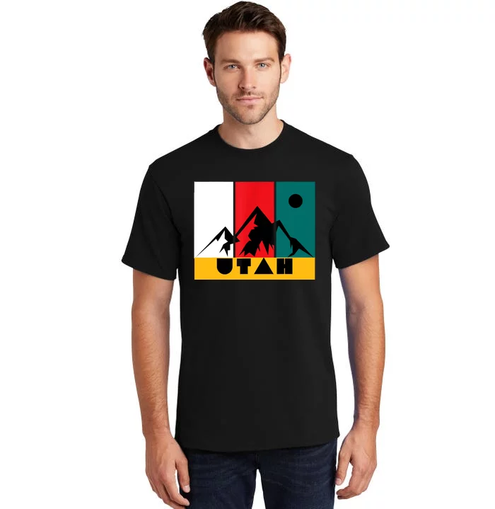 Utah Vintage Logo Park City Utah Retro Skiing Tall T-Shirt