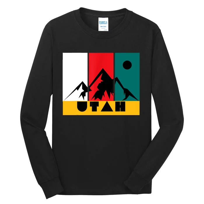 Utah Vintage Logo Park City Utah Retro Skiing Tall Long Sleeve T-Shirt