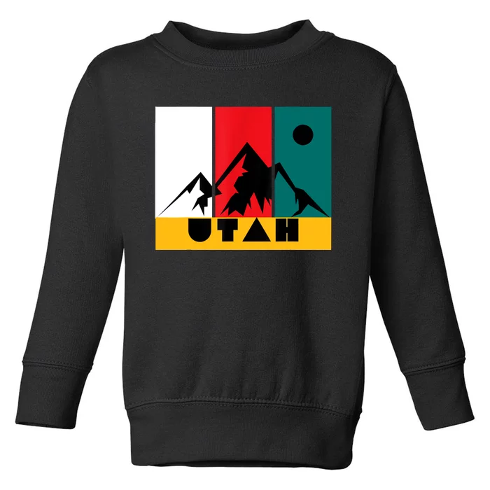 Utah Vintage Logo Park City Utah Retro Skiing Toddler Sweatshirt