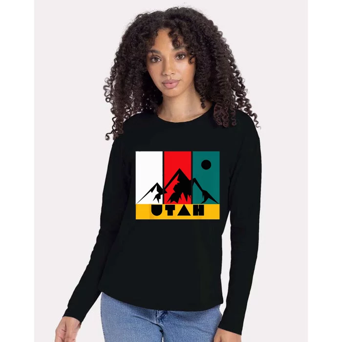 Utah Vintage Logo Park City Utah Retro Skiing Womens Cotton Relaxed Long Sleeve T-Shirt