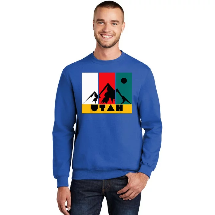 Utah Vintage Logo Park City Utah Retro Skiing Tall Sweatshirt